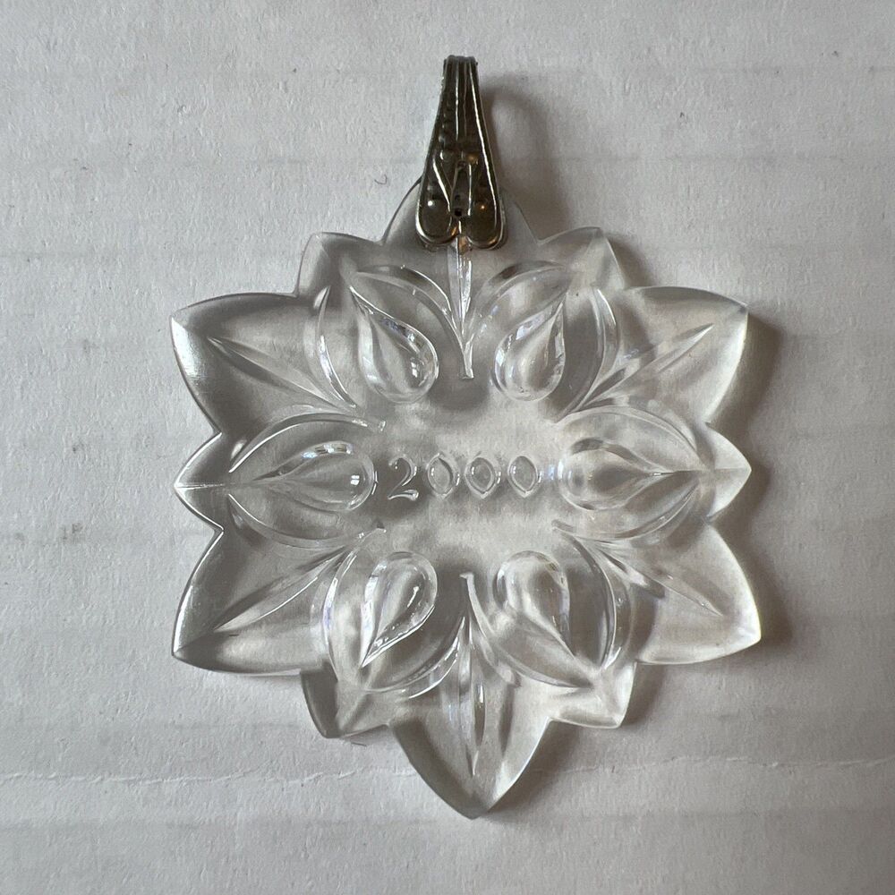 VTG Van Cott/Gorham Crystal Snowflake Pendant Necklace Charm 2000 Ornament